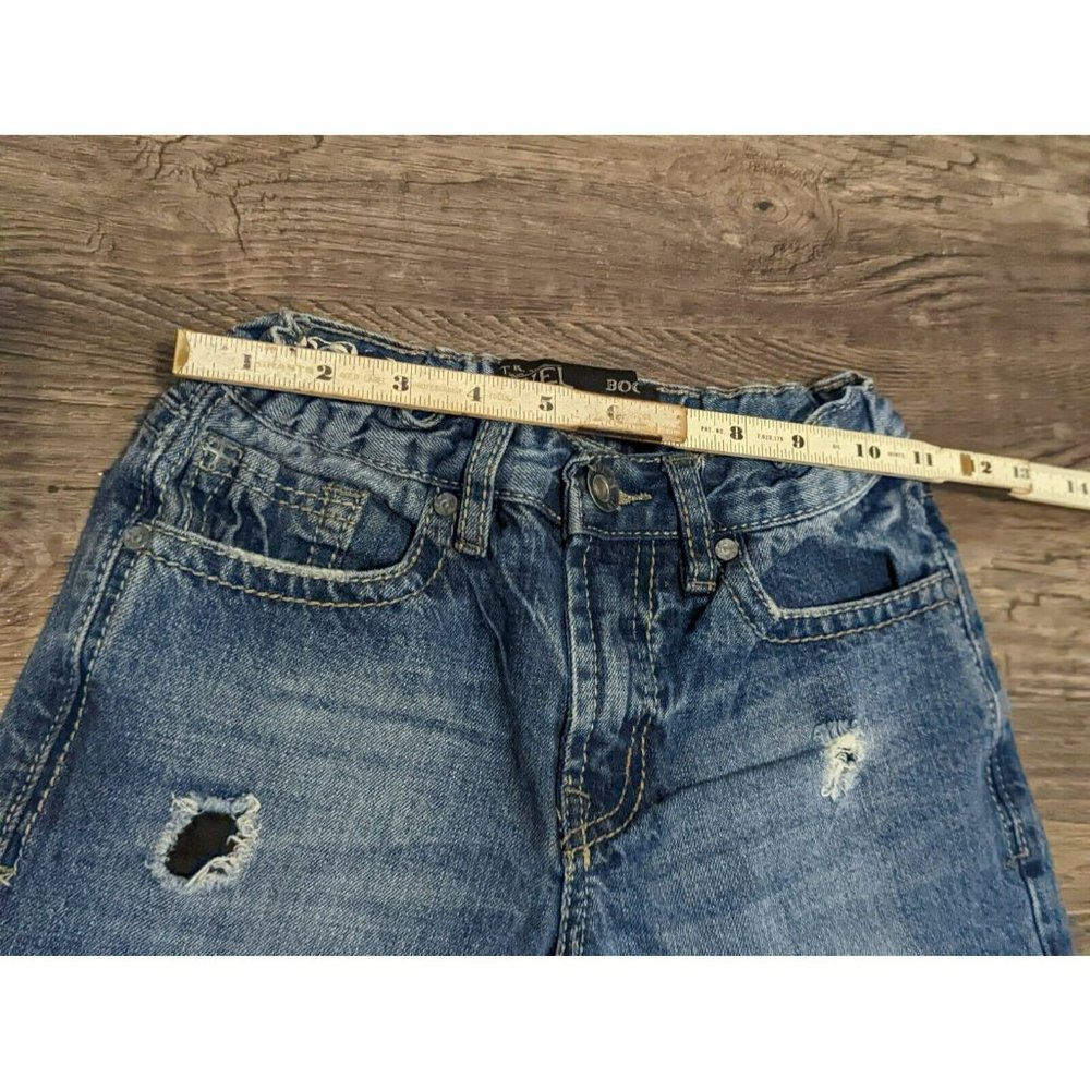 Distressed TK Axel Youth Boys Jeans Boot cut Size 12 Designer Denim Medium Wash - Picture 10 of 11